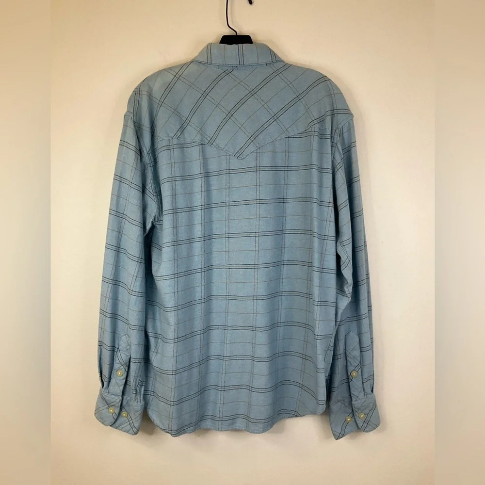 RESISTOL Double R Blue Plaid Button Front Long Sleeve Shirt, sz MD - Picture 3 of 11